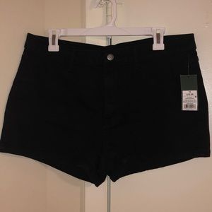 Black high rise shorts